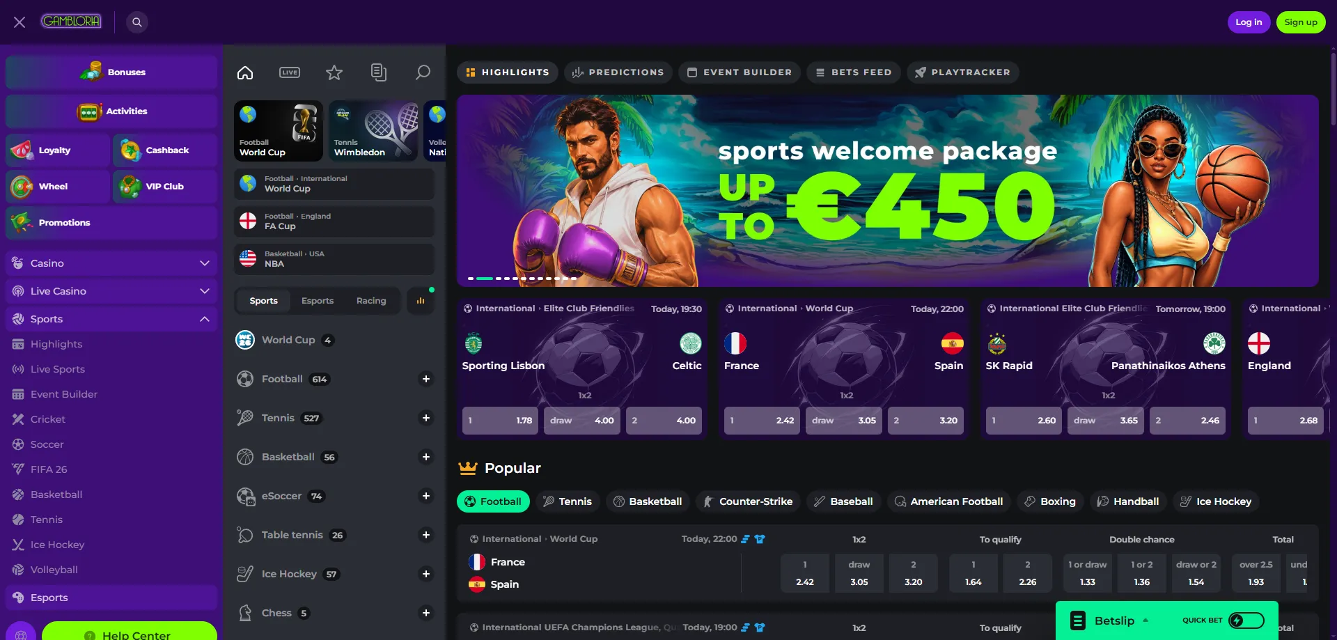 Gambloria Casino Sportwetten – Fußball, Esports und mehr für Österreich